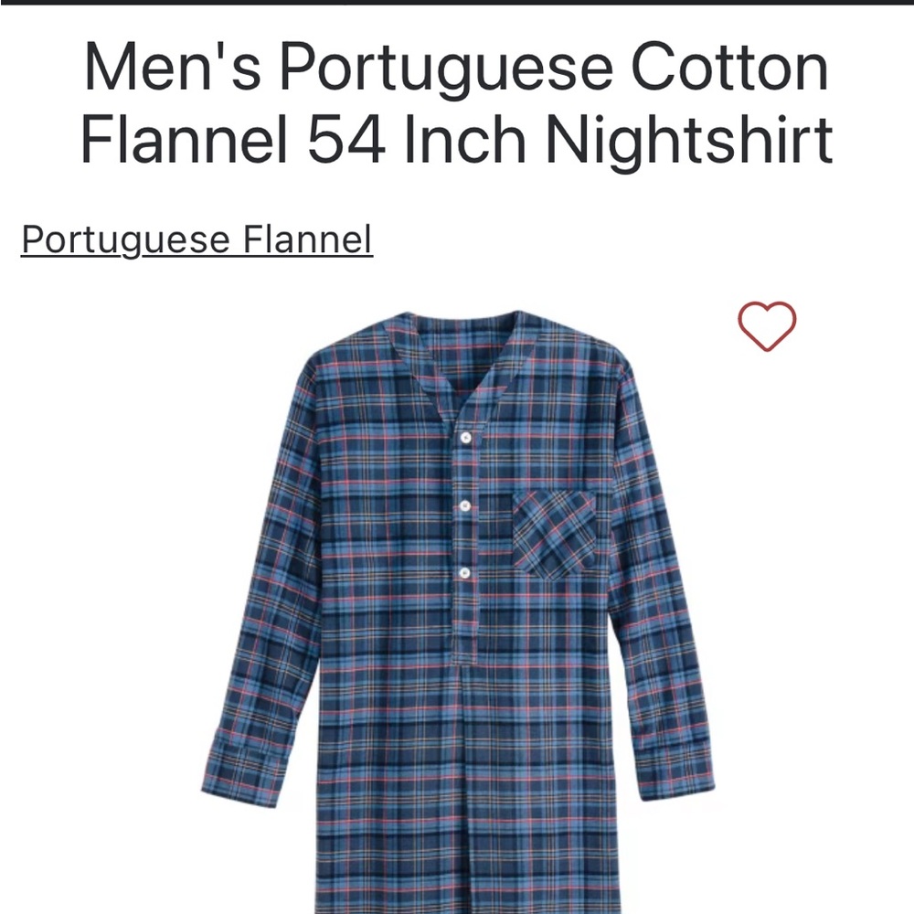 Vermont Country Store Cotton Flannel Nightshirt Orton Plaid Men’s Large NWOT - Picture 5 of 9